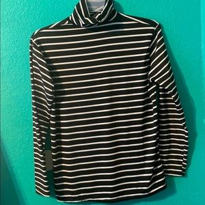 Black and white turtleneck